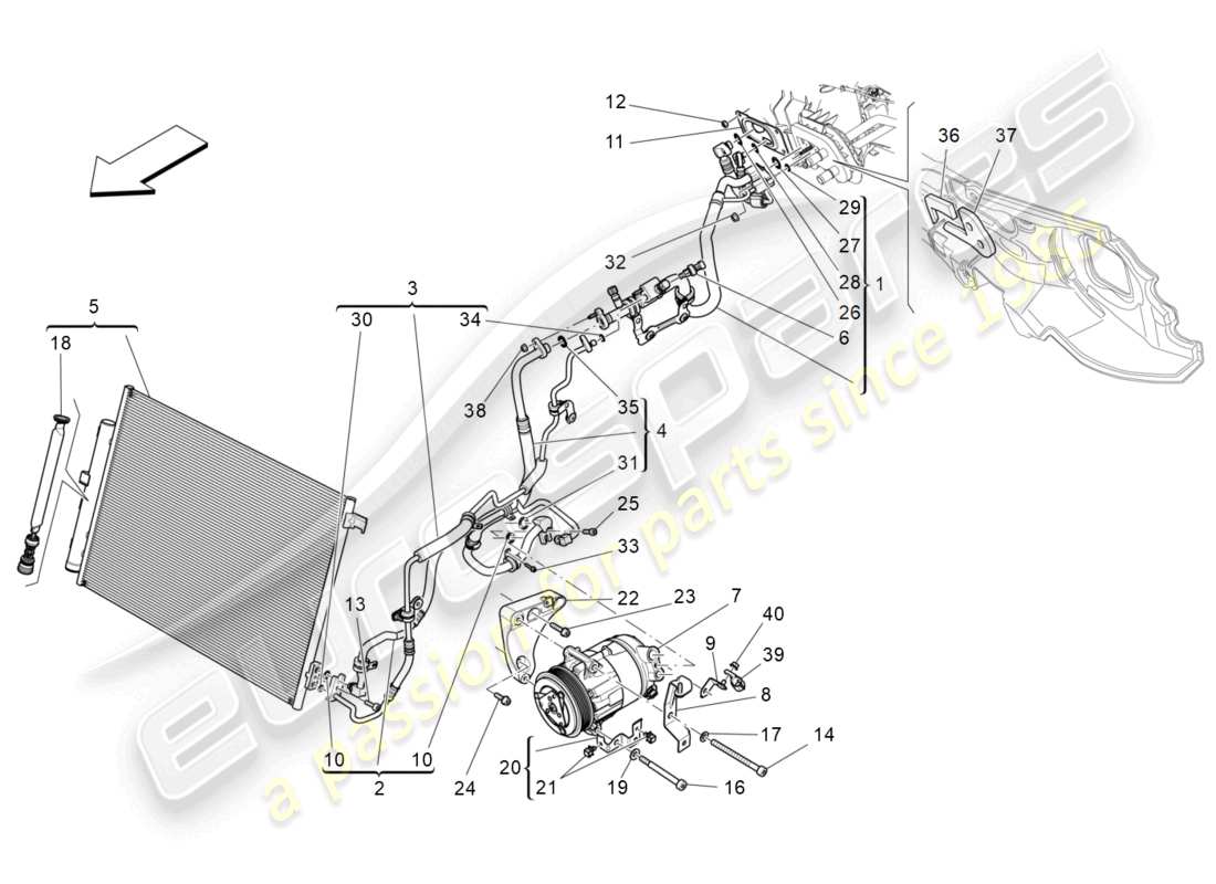 maserati levante (2019) centralina a/c: dispositivi vano motore diagramma delle parti