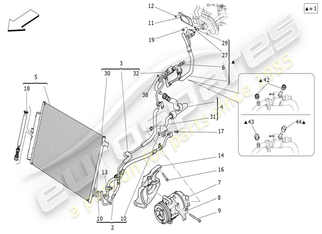 maserati ghibli (2019) centralina a/c: dispositivi vano motore schema particolare