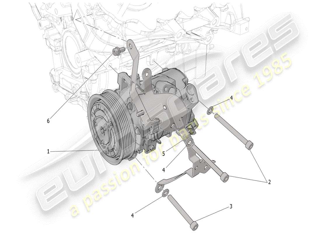 maserati mc20 (2024) centralina a/c: dispositivi vano motore diagramma delle parti