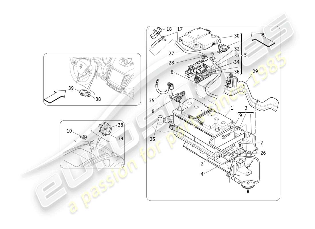maserati levante gt (2022) generazione e accumulo di energia diagramma delle parti