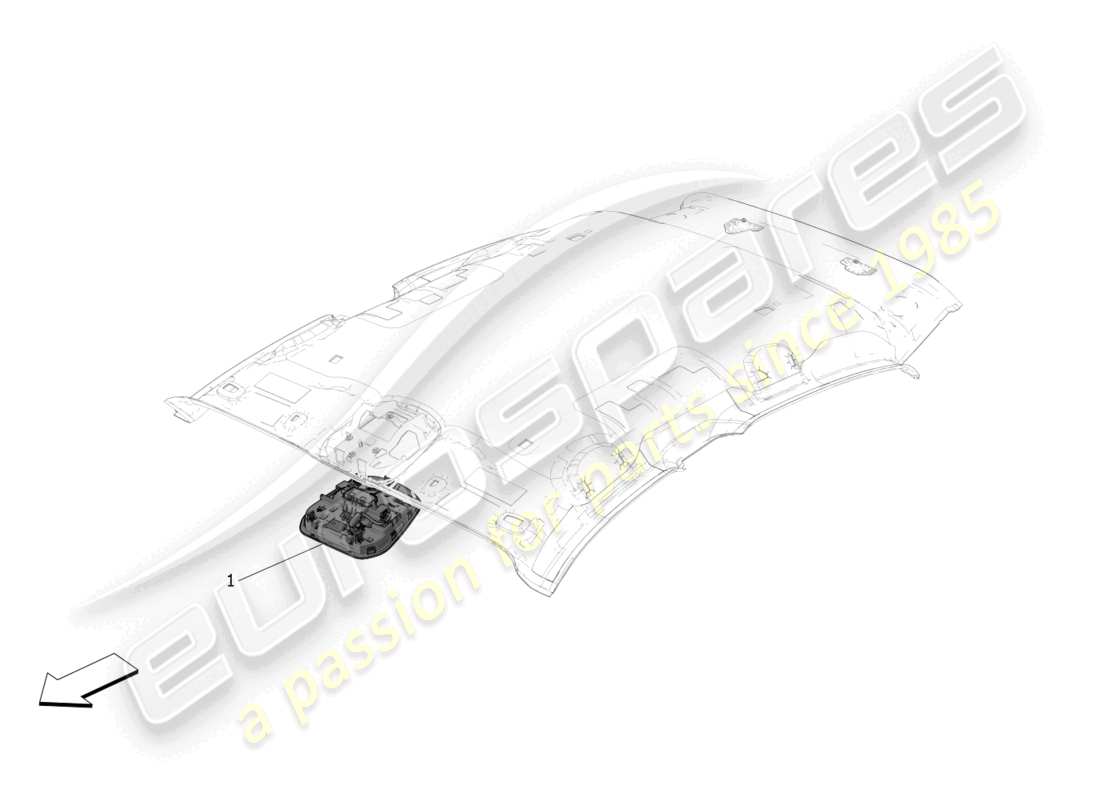 maserati grecale trofeo (2023) diagramma delle parti dei dispositivi interni del veicolo