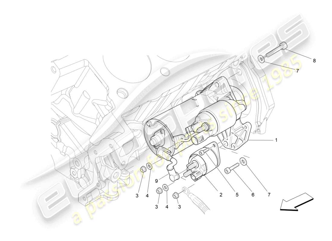 maserati ghibli (2016) controllo elettronico: accensione motore diagramma delle parti