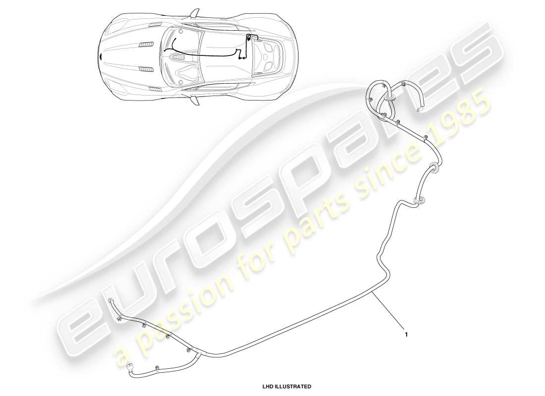 aston martin one-77 (2011) cavi della batteria, posteriori diagramma delle parti