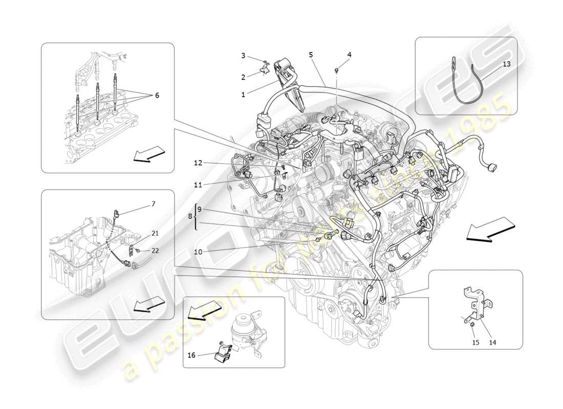 maserati levante (2017) controllo elettronico: diagramma delle parti di controllo dell'iniezione e della fasatura del motore