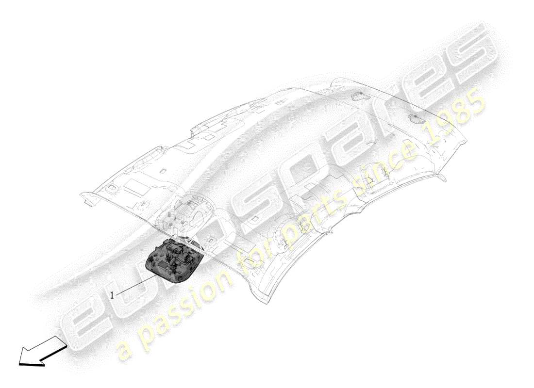 maserati grecale modena (2023) diagramma delle parti dei dispositivi interni del veicolo