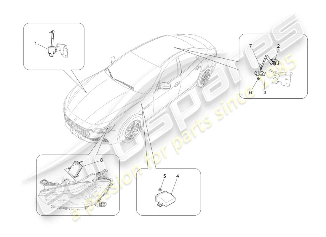 maserati ghibli (2015) controllo del sistema di illuminazione diagramma delle parti