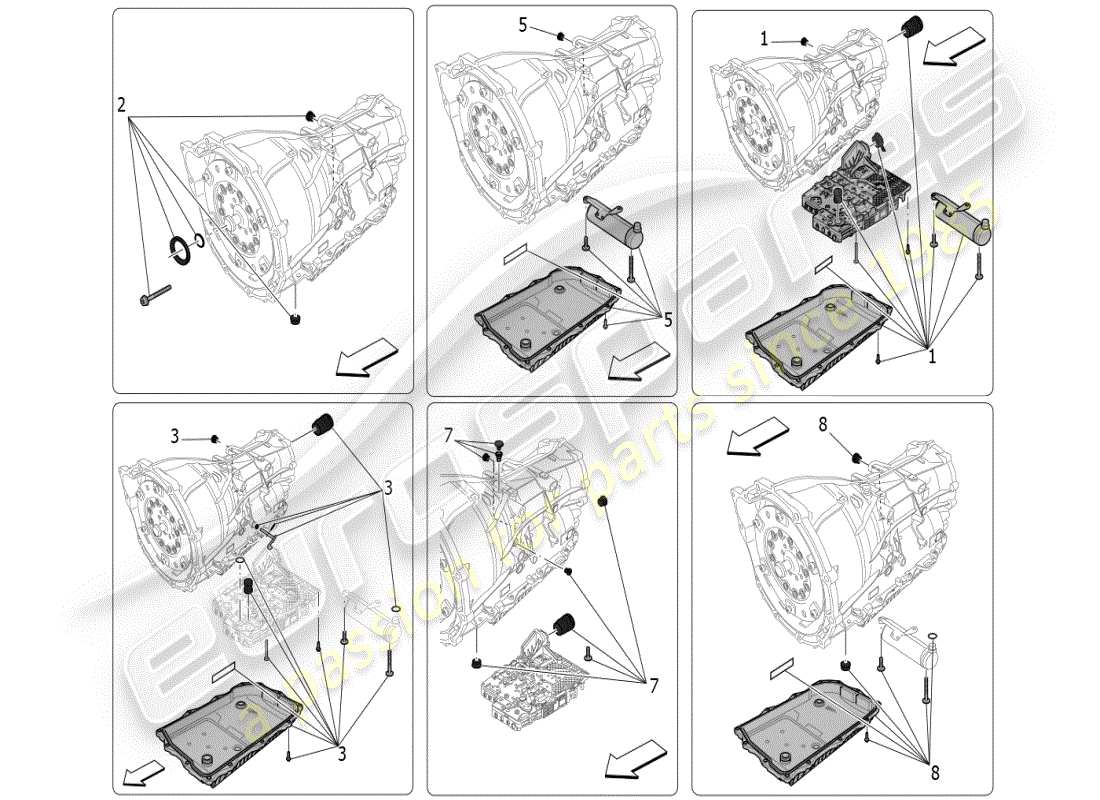 maserati grecale modena (2023) alloggiamenti del cambio diagramma delle parti