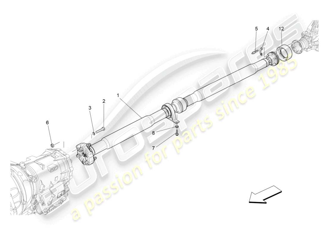 maserati ghibli (2016) albero di trasmissione diagramma delle parti