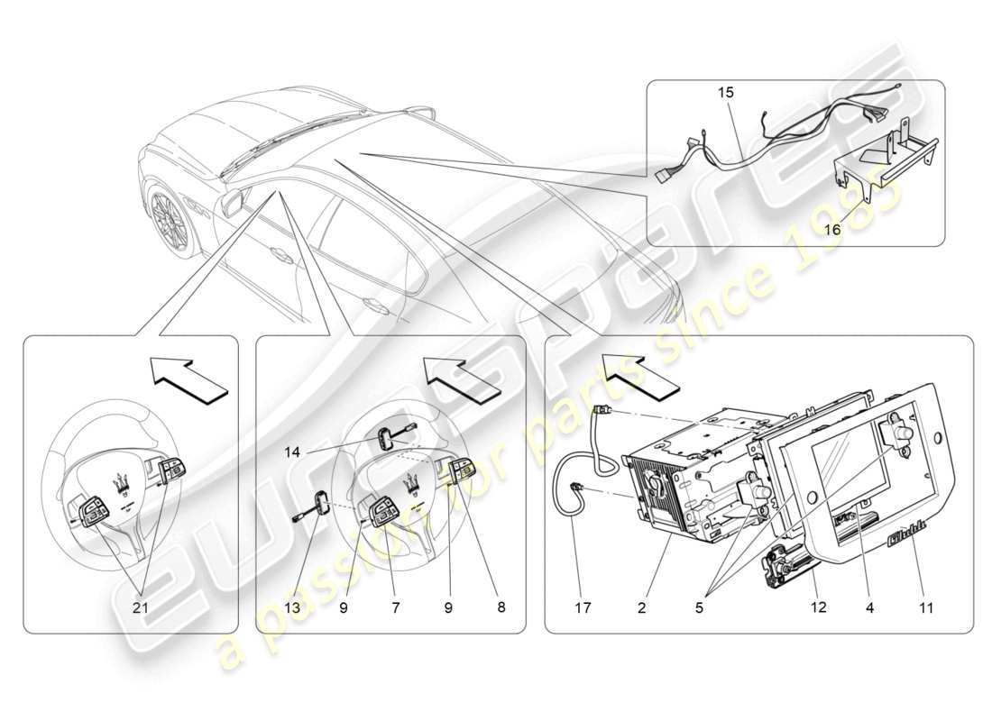 un diagramma delle parti dal catalogo delle parti maserati ghibli (2014)