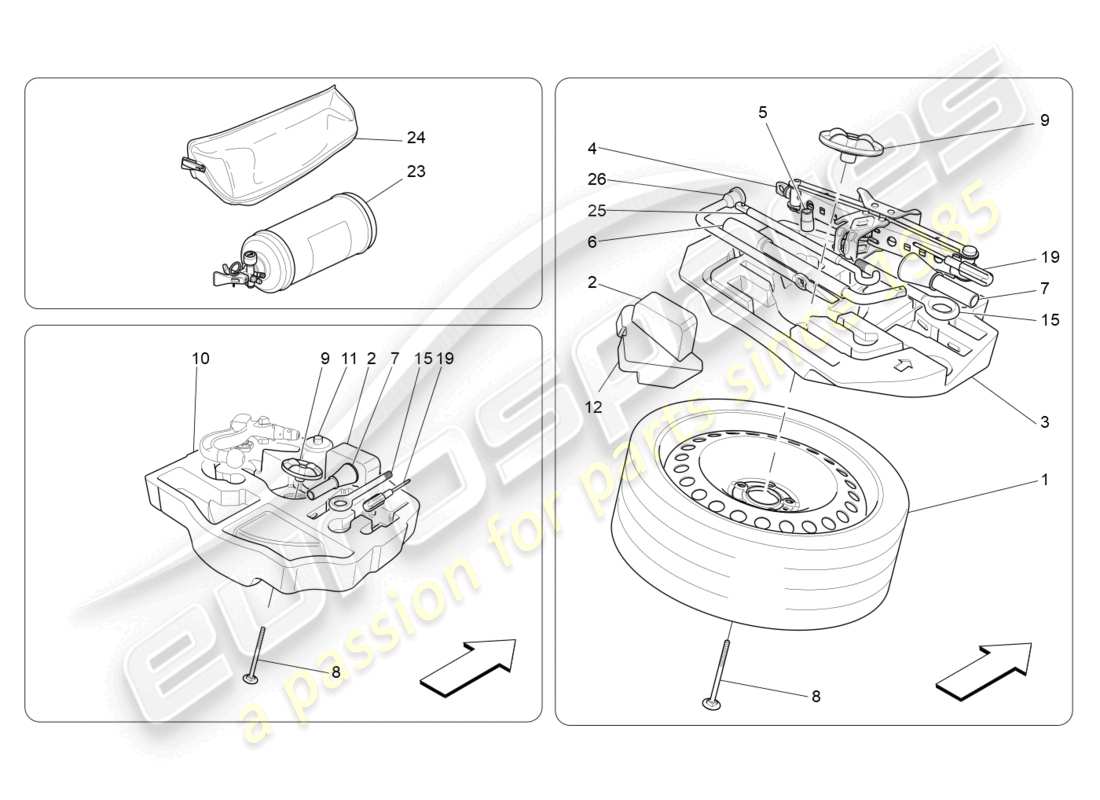 maserati levante (2020) norma fornita diagramma delle parti