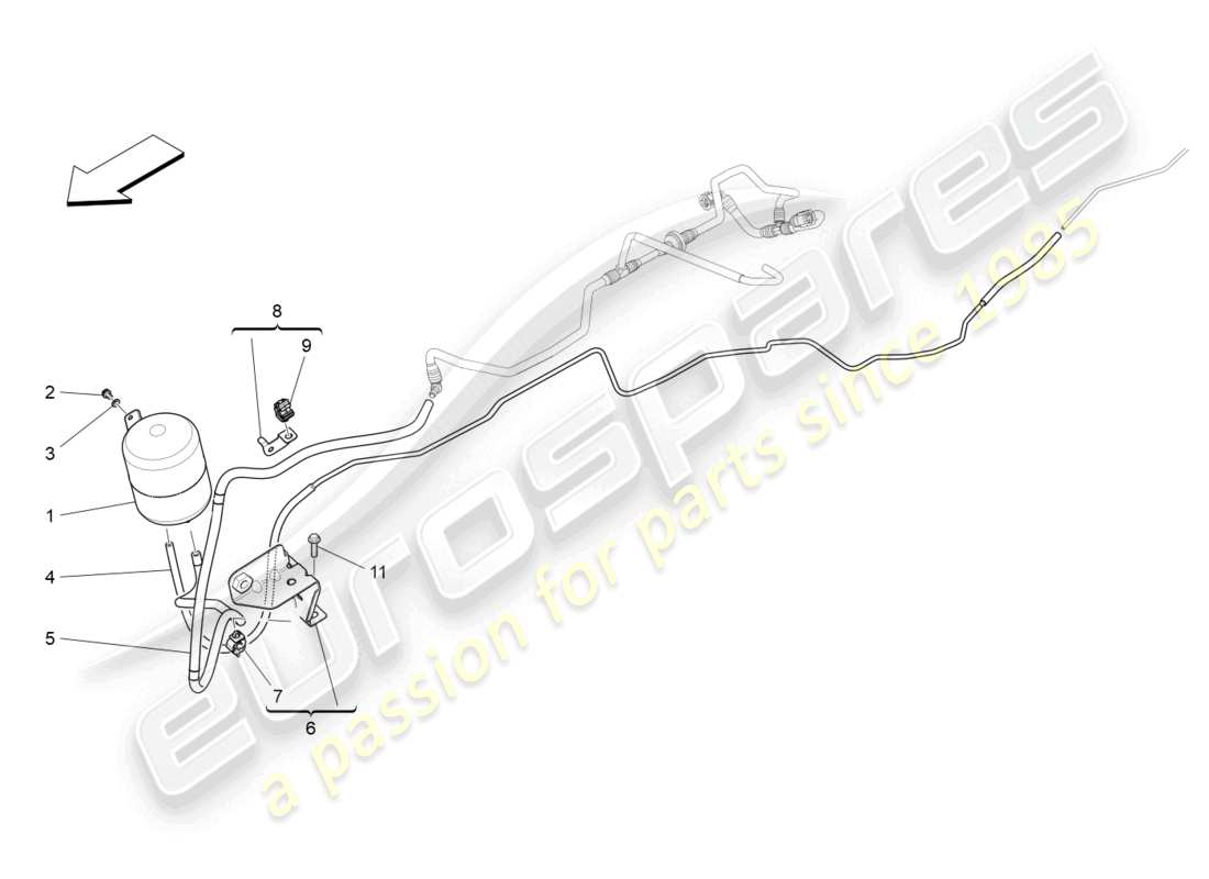 maserati ghibli (2016) diagramma delle parti del sistema d'aria aggiuntivo