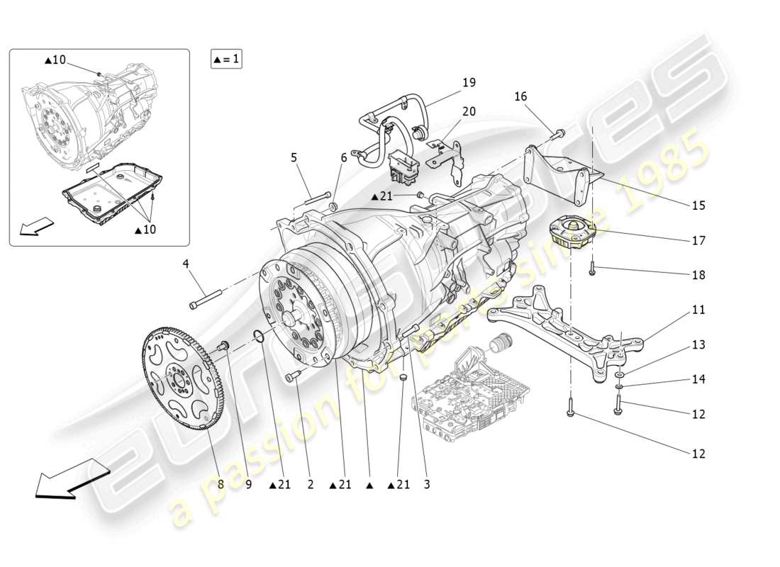 maserati ghibli fragment (2022) alloggiamenti del cambio diagramma delle parti