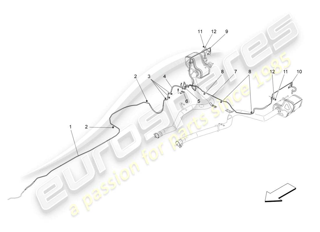 maserati levante modena s (2022) sistema d'aria aggiuntivo diagramma delle parti