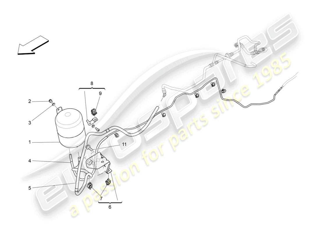 maserati levante zenga (2020) diagramma delle parti del sistema d'aria aggiuntivo