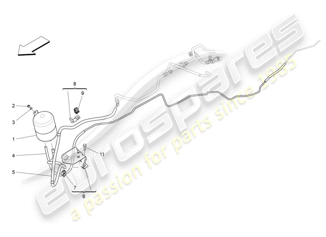 maserati ghibli (2014) sistema d'aria aggiuntivo diagramma delle parti