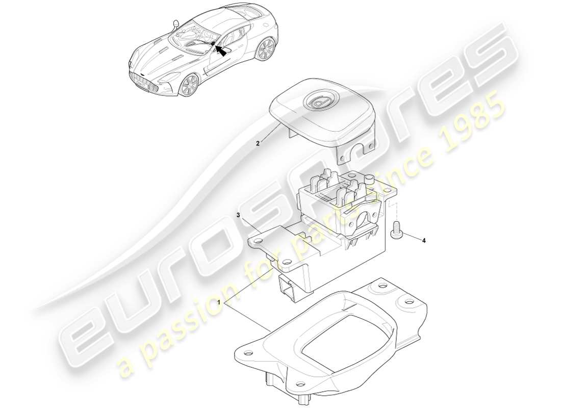 aston martin one-77 (2011) interruttore del freno di stazionamento diagramma delle parti
