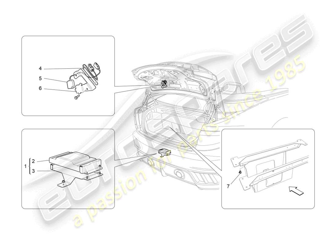 un diagramma delle parti dal catalogo delle parti maserati grancabrio
