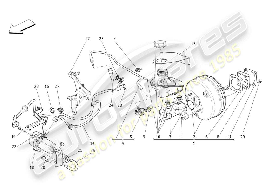 maserati ghibli fragment (2022) servofreno diagramma delle parti