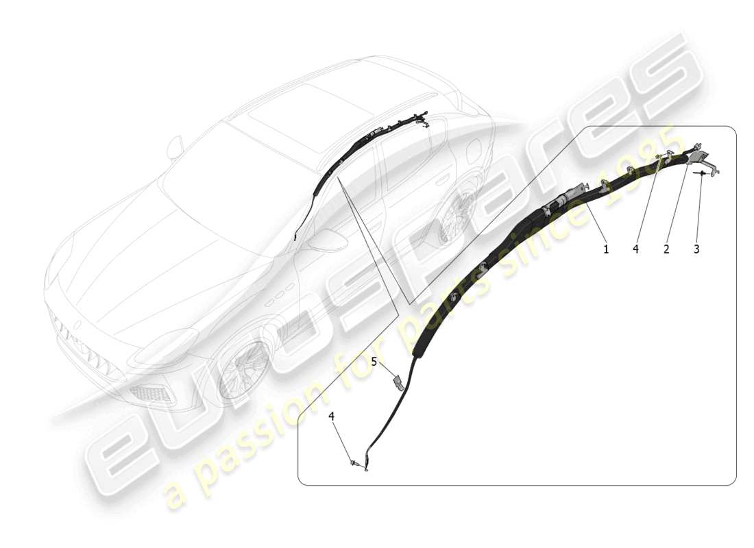 maserati grecale trofeo (2023) sistema sacchetto per finestra diagramma delle parti