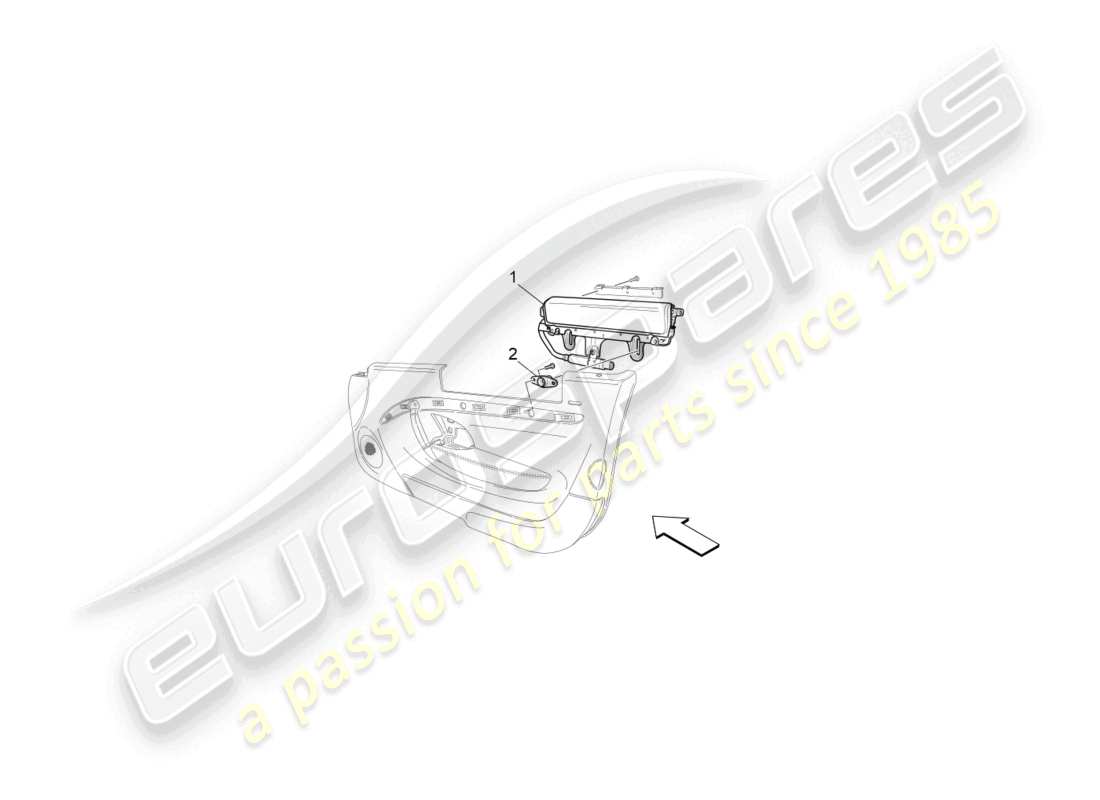 maserati granturismo mc stradale (2012) sistema borse laterali anteriori diagramma delle parti