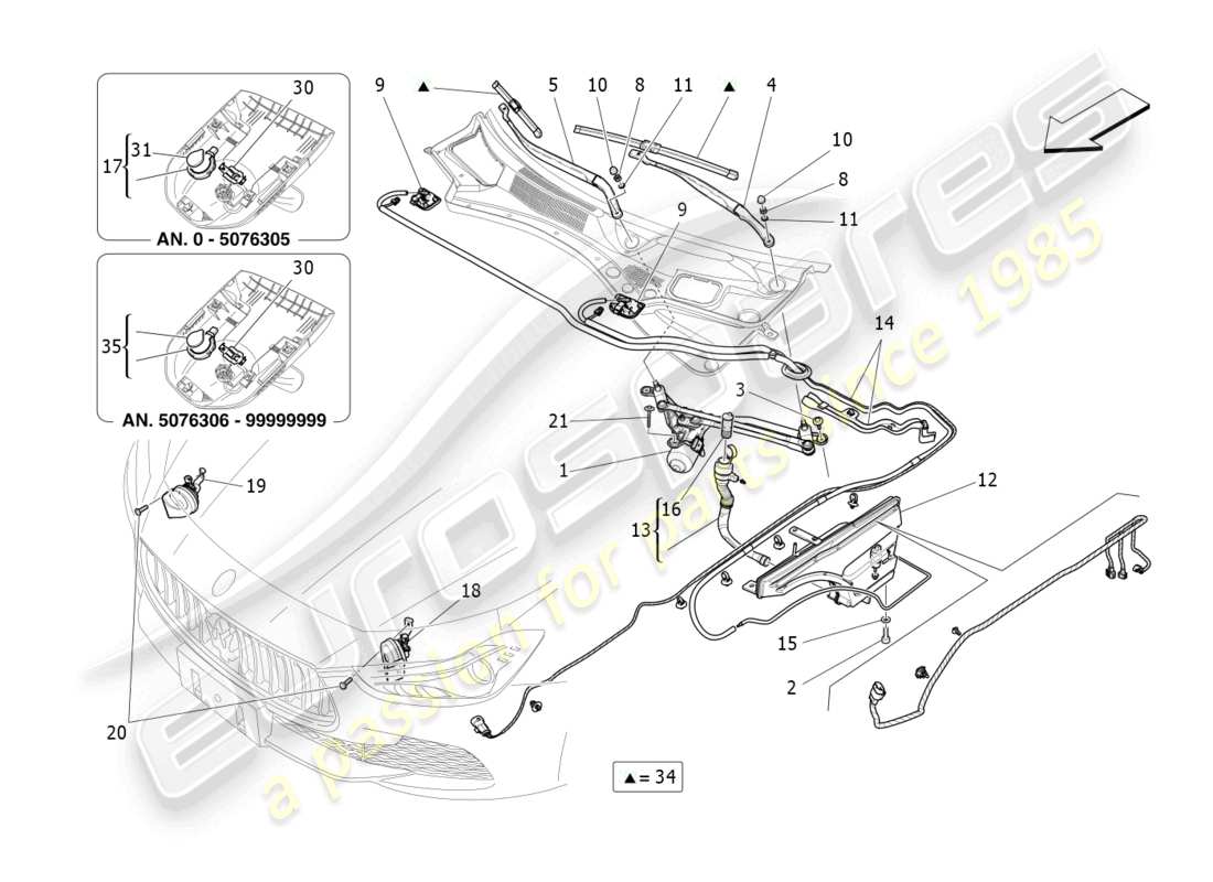 maserati ghibli fragment (2022) diagramma delle parti dei dispositivi esterni del veicolo