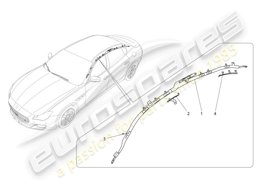 maserati quattroporte (2018) sistema sacchetto per finestra schema delle parti