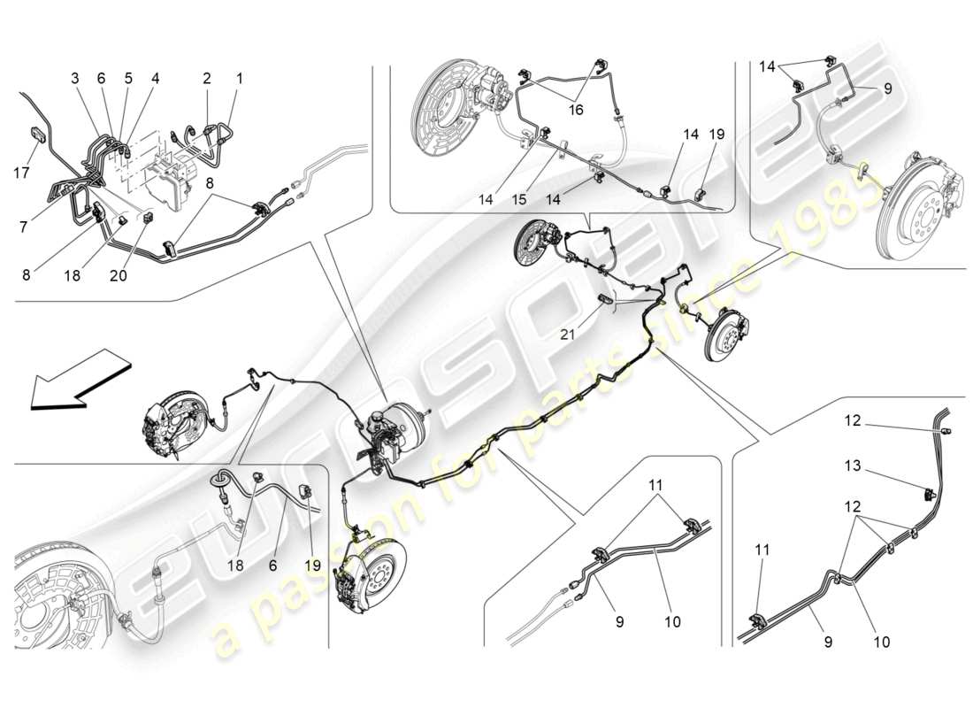 maserati levante zenga (2020) diagramma delle parti di linee