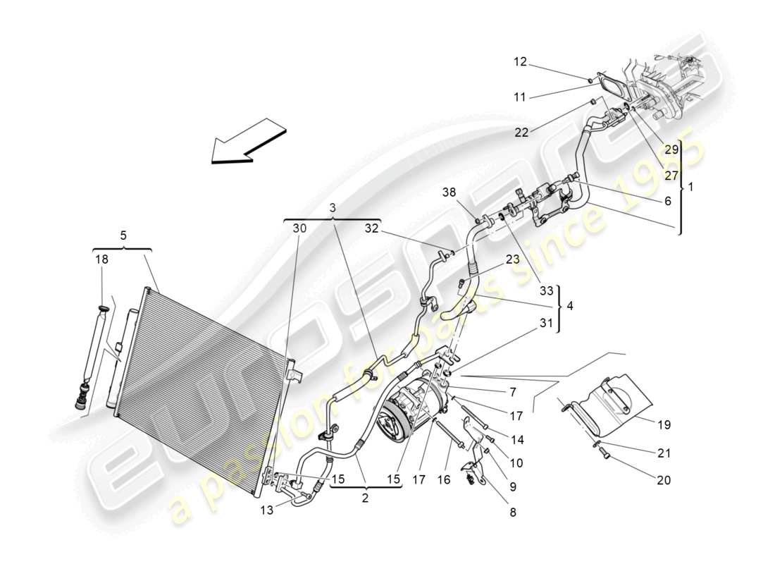 maserati levante trofeo (2020) centralina a/c: dispositivi vano motore schema particolare