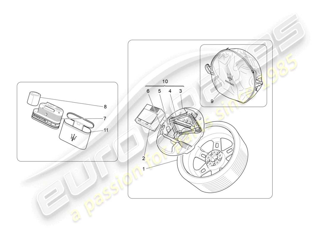 maserati granturismo mc stradale (2011) norma fornita diagramma delle parti