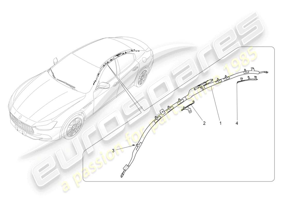 maserati ghibli (2017) sistema sacchetto per finestra schema delle parti