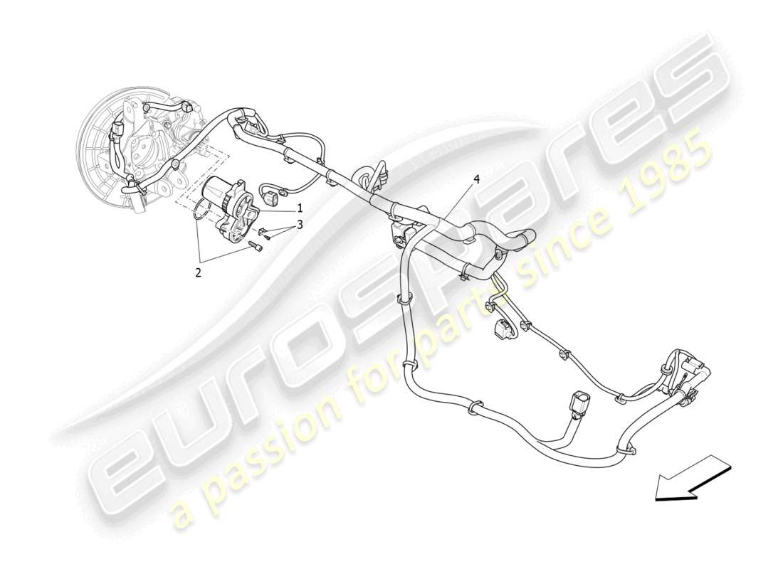 maserati levante zenga (2020) schema delle parti del freno di stazionamento