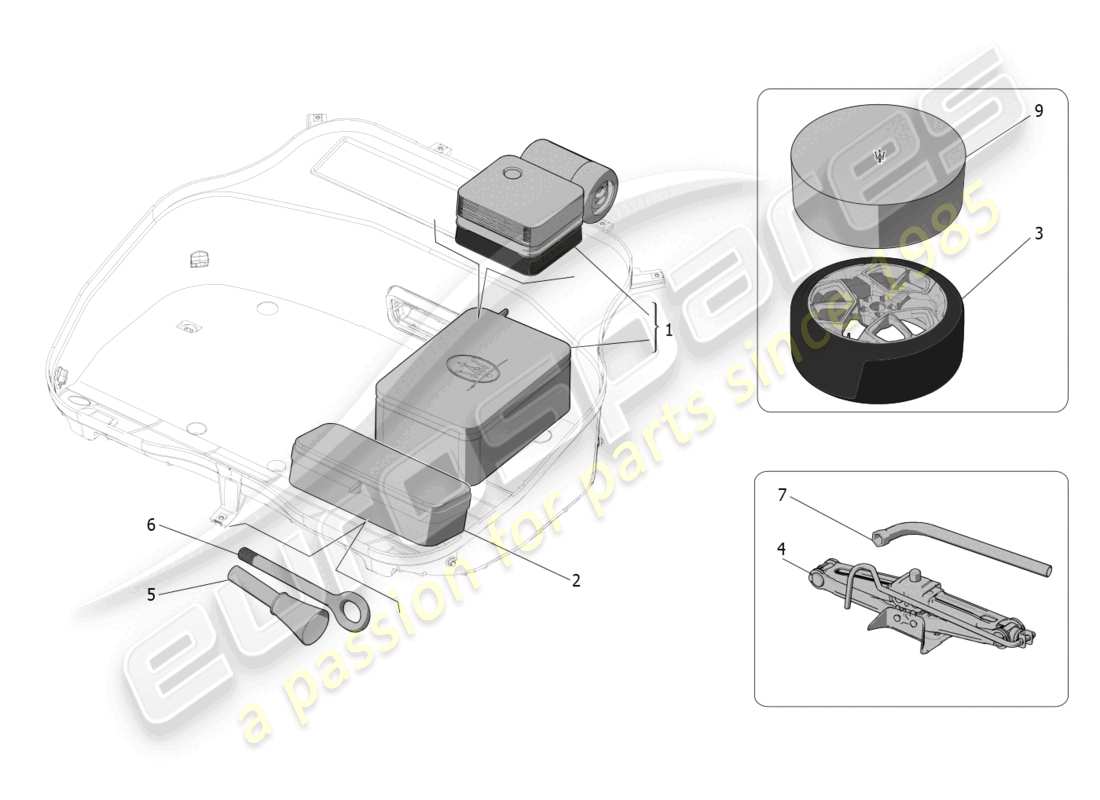 maserati mc20 (2023) fornitura standard schema delle parti