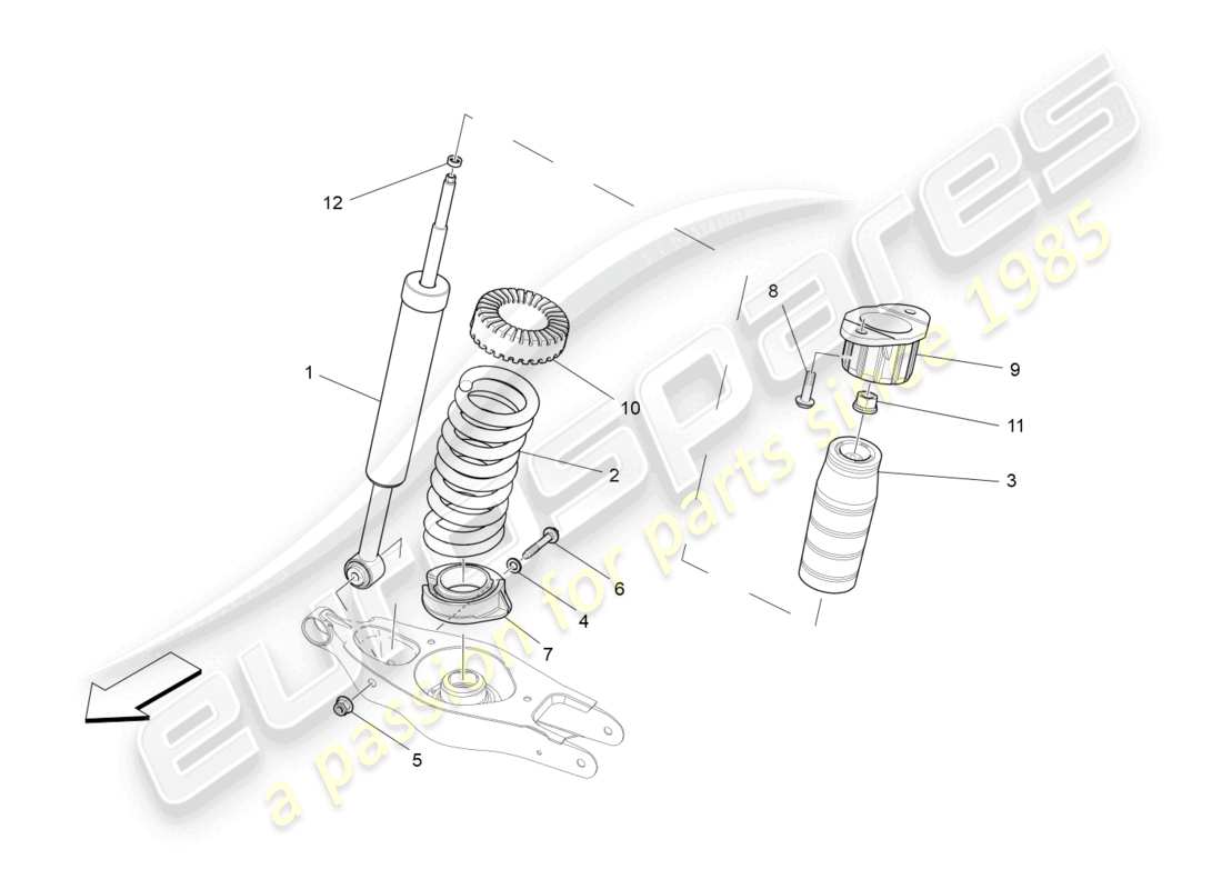 maserati ghibli (2014) dispositivi ammortizzatori posteriori diagramma delle parti
