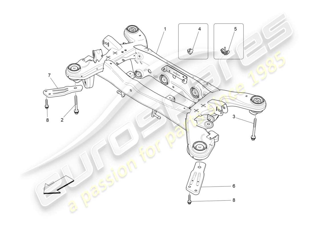 maserati ghibli (2015) telaio posteriore diagramma delle parti