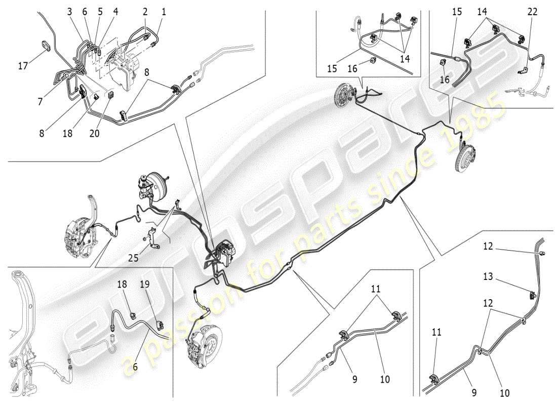 maserati ghibli (2019) diagramma delle parti di linee