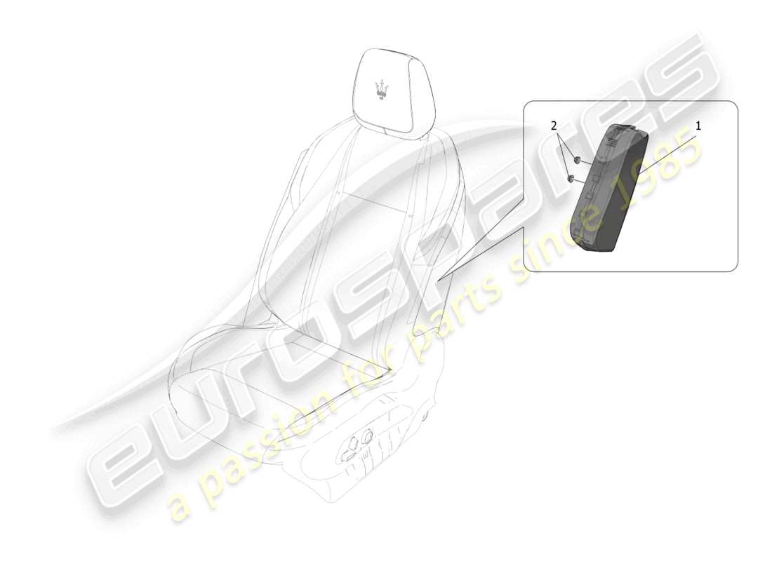 maserati grecale trofeo (2023) diagramma delle parti del sistema borsa laterale anteriore