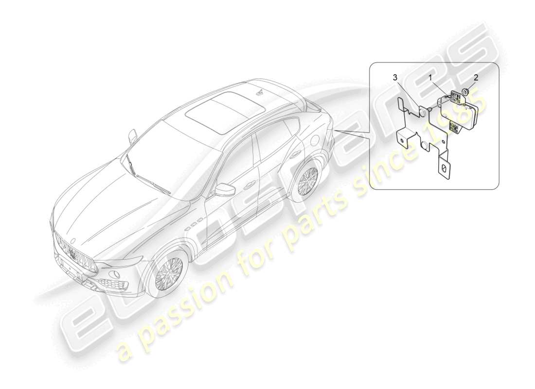 maserati levante gts (2020) sistema di monitoraggio della pressione dei pneumatici diagramma delle parti