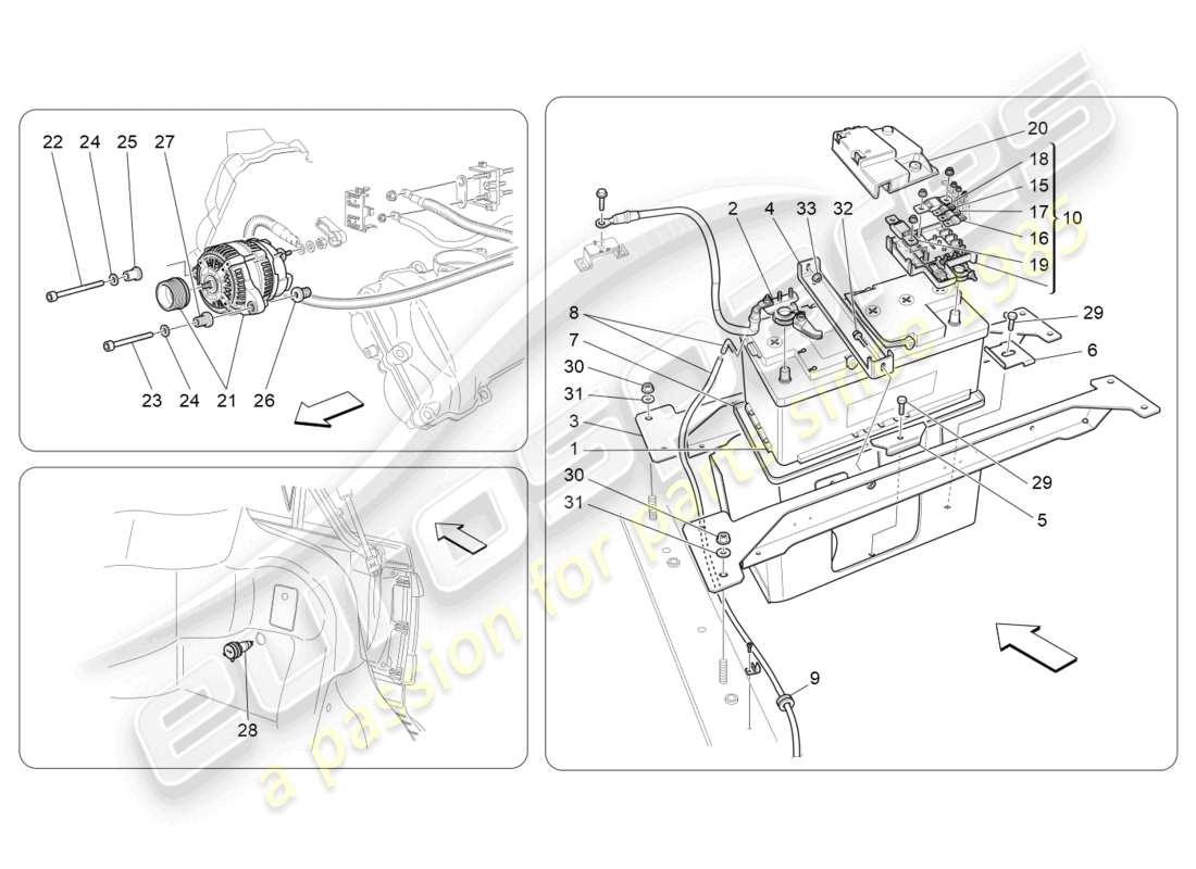 maserati grancabrio mc (2013) diagramma delle parti di generazione e accumulo di energia