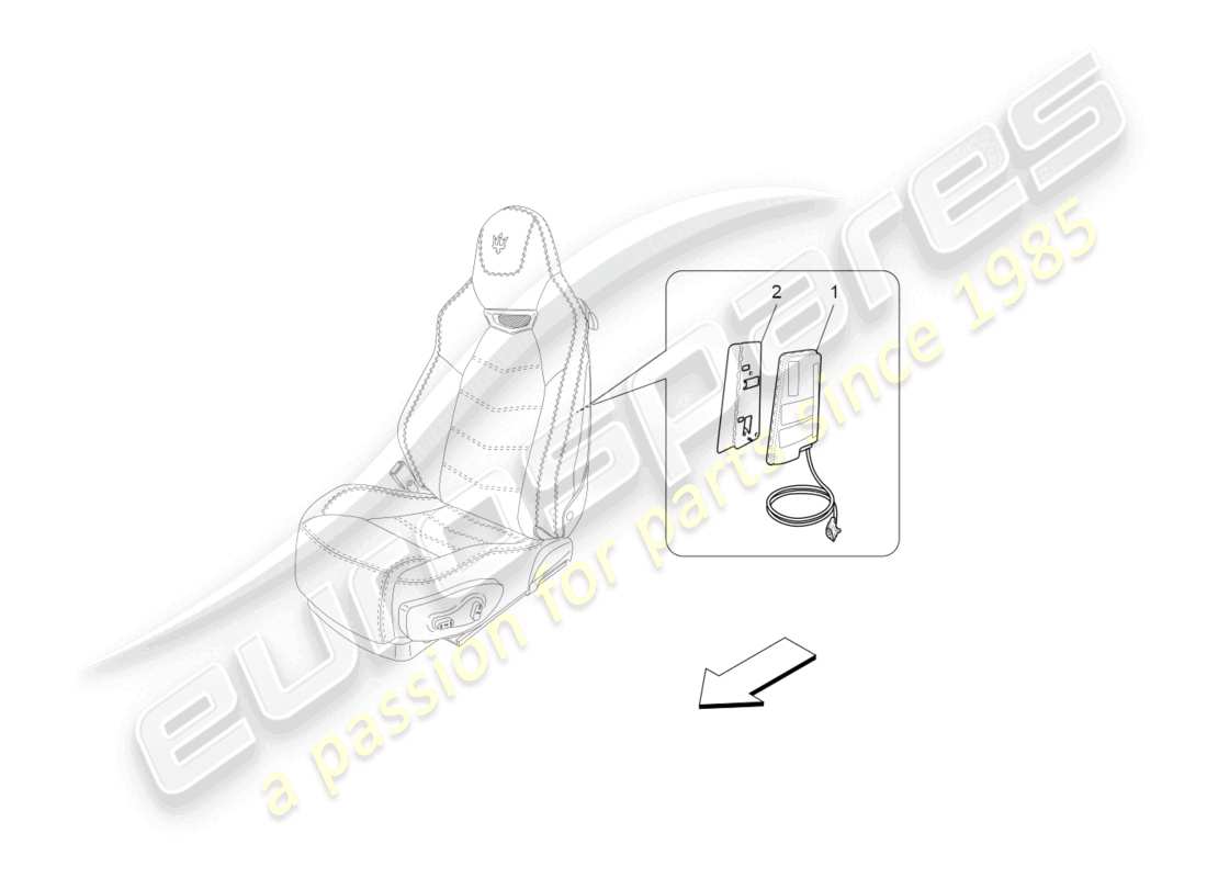 maserati grancabrio mc (2013) diagramma delle parti del sistema borsa laterale anteriore