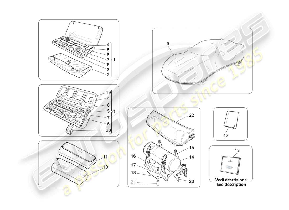 maserati granturismo mc stradale (2013) norma fornita diagramma delle parti
