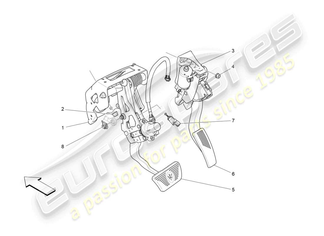 maserati levante (2020) pedaliera completa diagramma delle parti