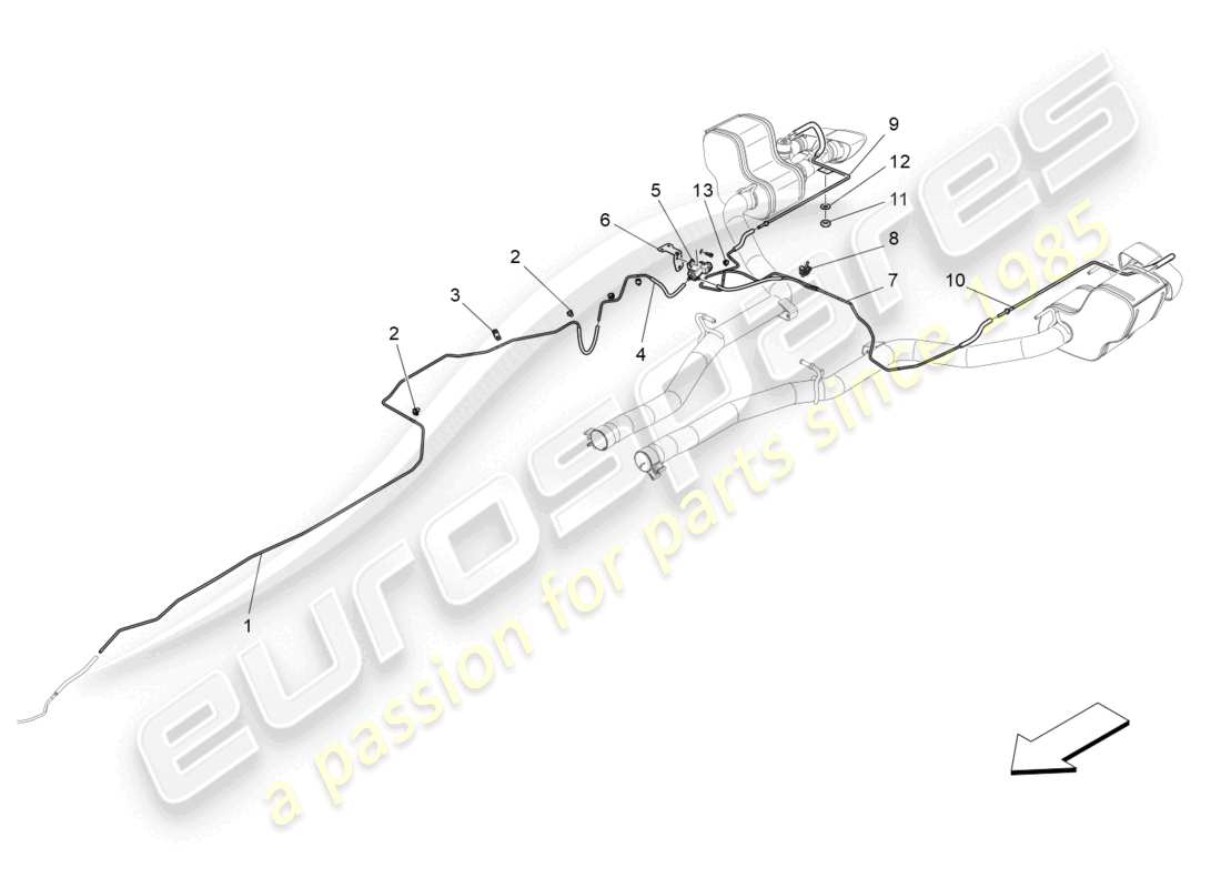 maserati ghibli (2014) sistema d'aria aggiuntivo diagramma delle parti
