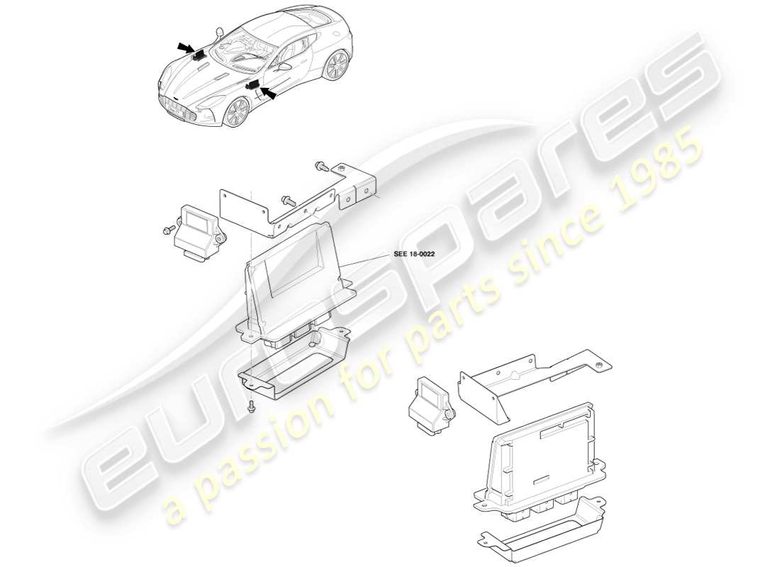 aston martin one-77 (2011) controllo elettronico del motore diagramma delle parti
