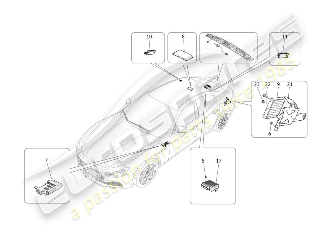 maserati ghibli (2014) sistema informatico diagramma delle parti