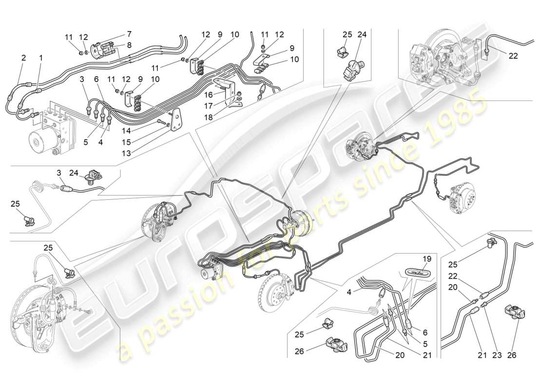 maserati grancabrio mc (2013) linee diagramma delle parti