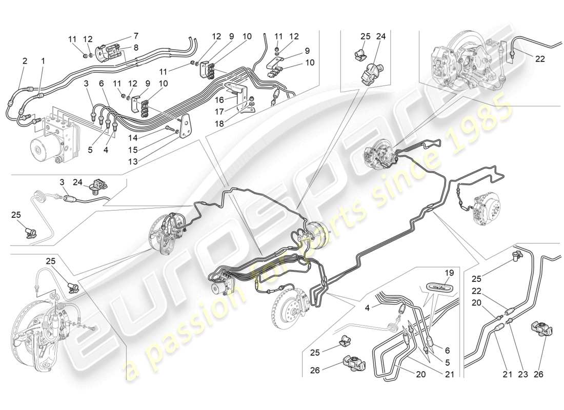 maserati grancabrio mc (2013) diagramma delle parti di linee