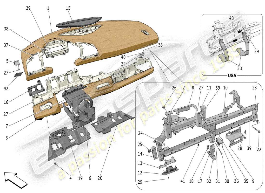 maserati mc20 (2024) diagramma delle parti dell'unità del cruscotto