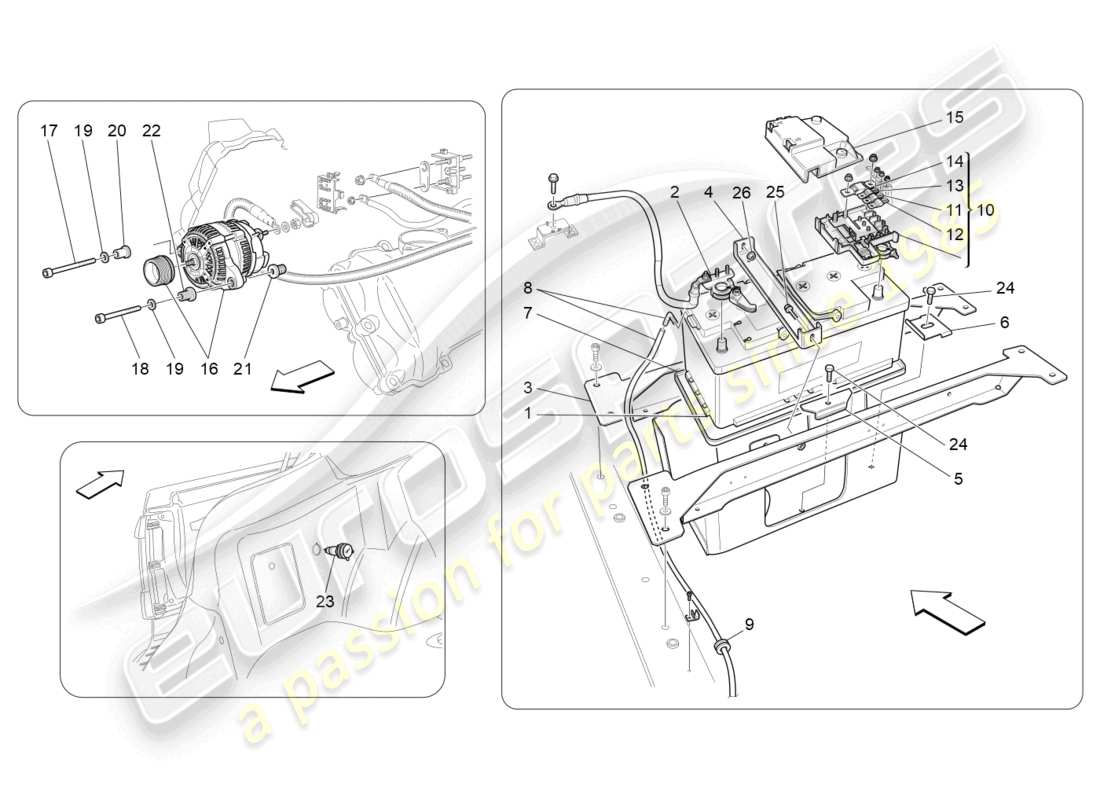 maserati granturismo mc stradale (2012) generazione e accumulo di energia diagramma delle parti