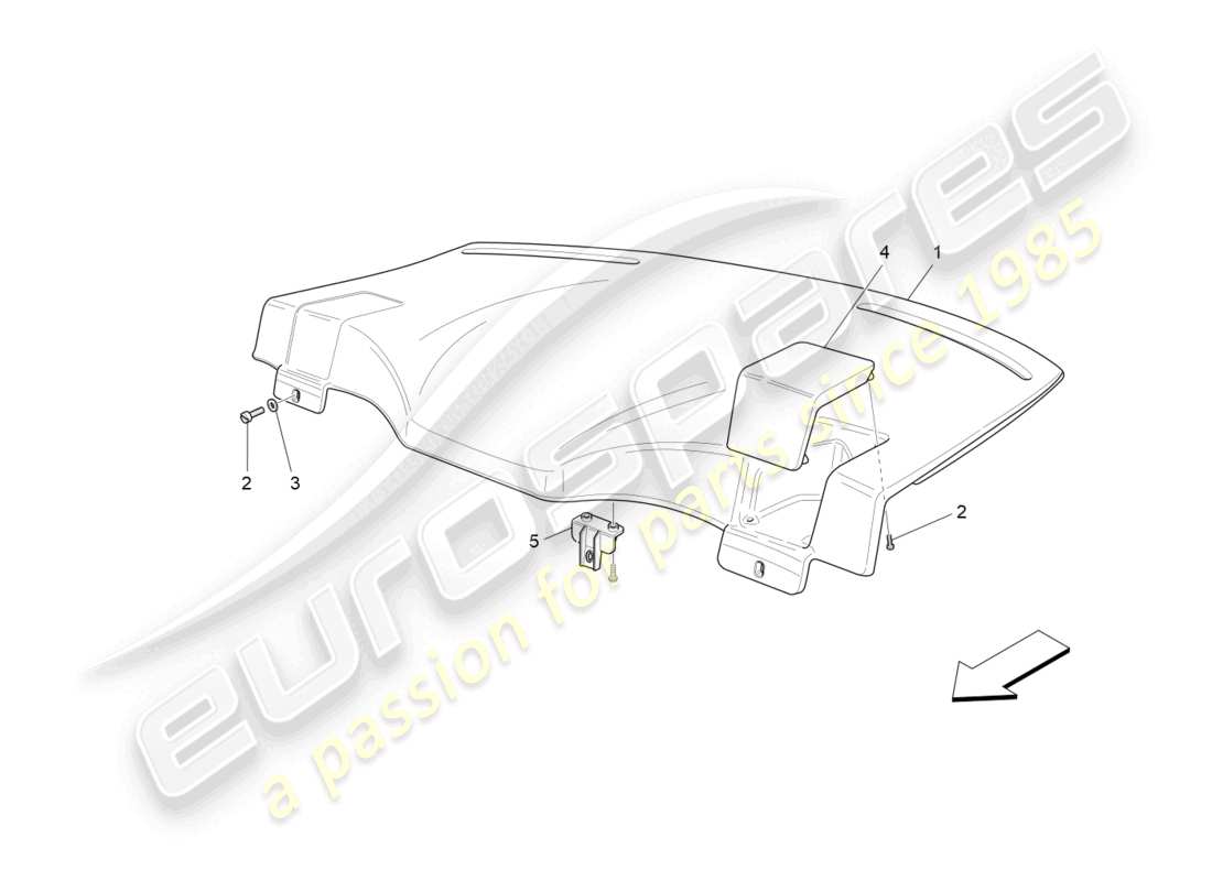 maserati granturismo mc stradale (2013) ripiano posteriore diagramma delle parti
