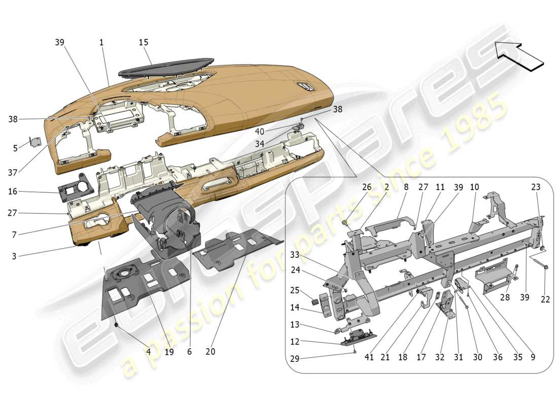 maserati mc20 (2023) diagramma delle parti dell'unità del cruscotto